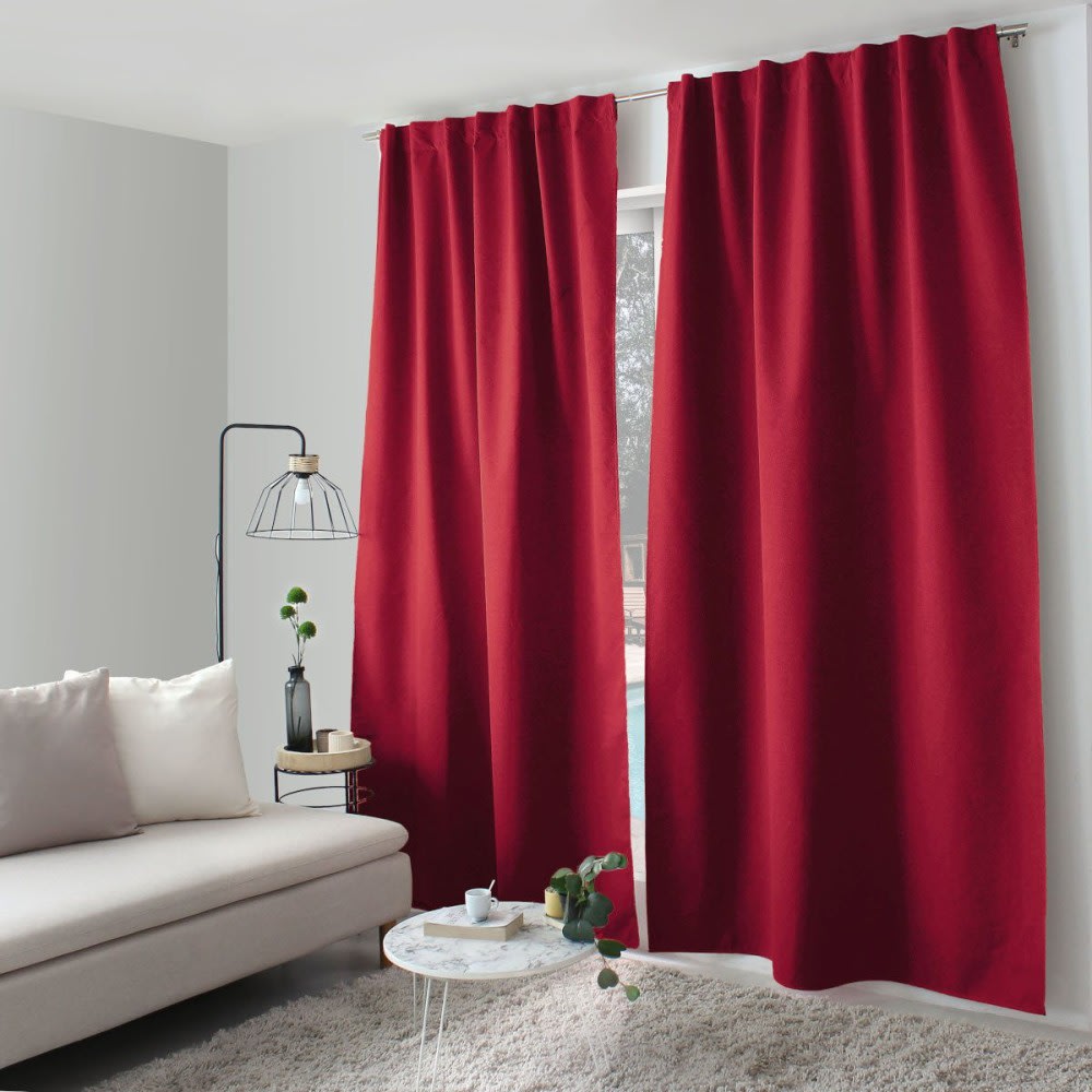 Rideau occultant polyester Rouge 140x240