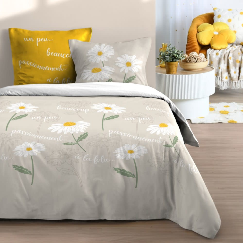 Parure de couette 100% coton 57 fils imprimée 240x220cm 2 taies