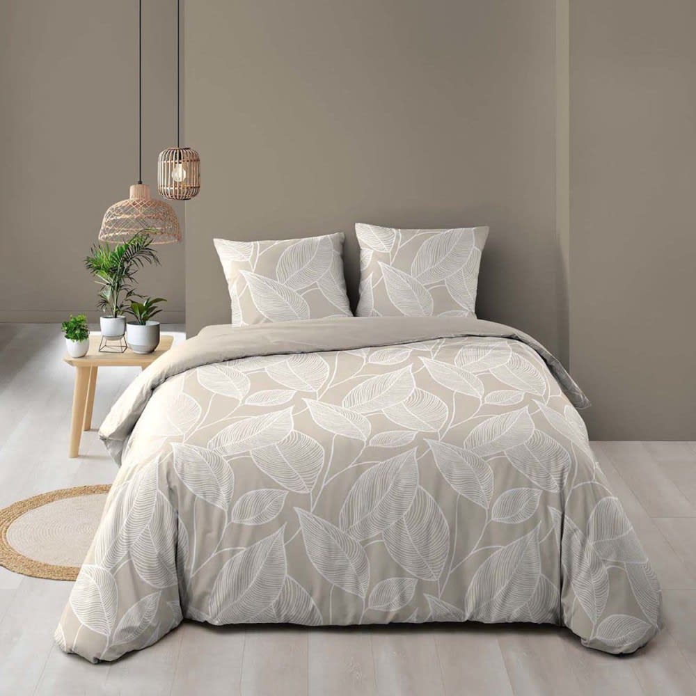 Parure de couette 100% coton 57 fils imprimée 240x220cm 2 taies