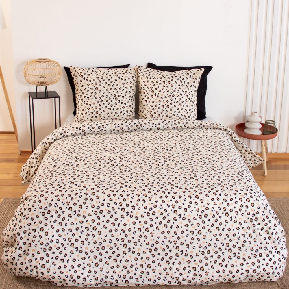 Parure de couette 100% coton imprimée 260x240cm 2 taies