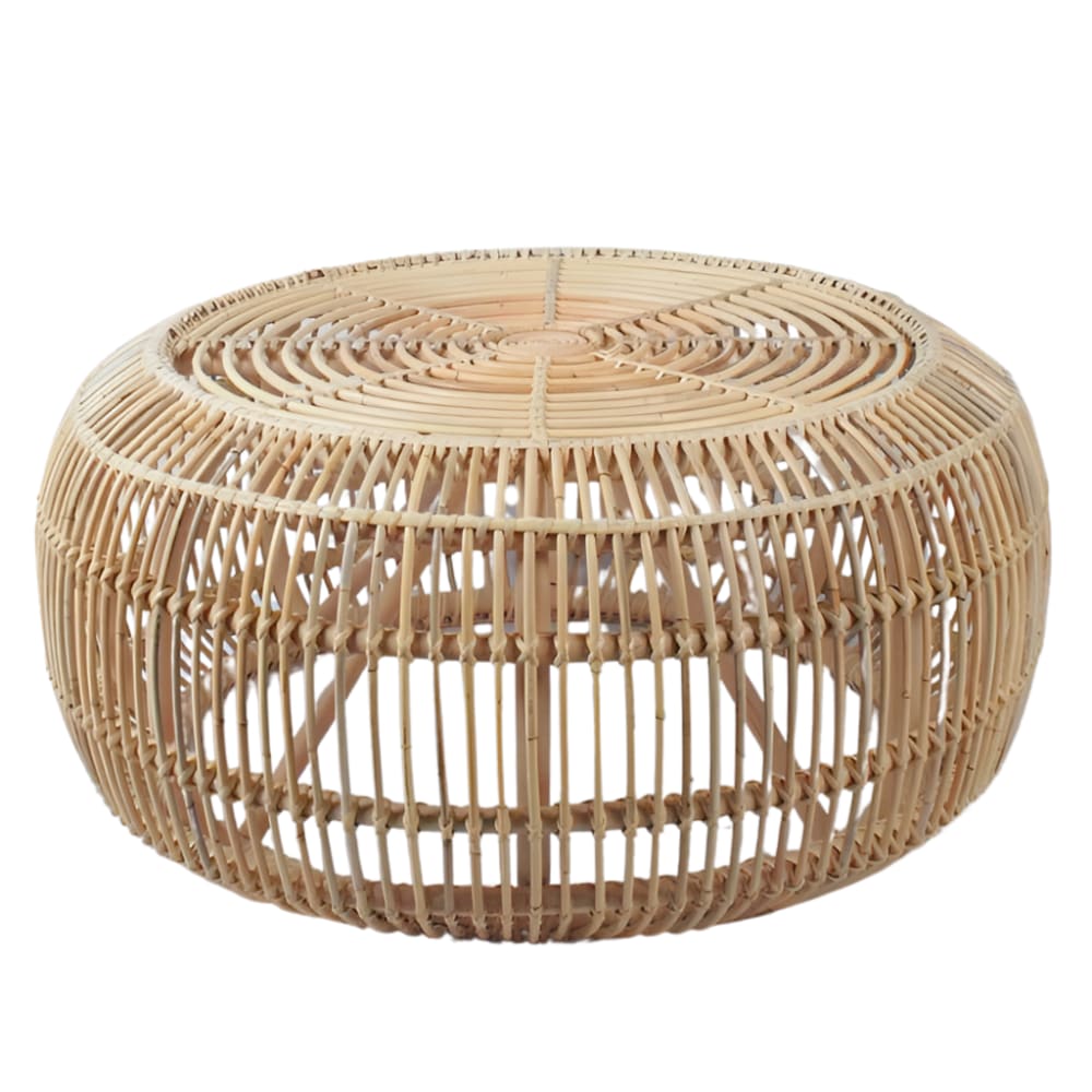 Table basse ronde en rotin