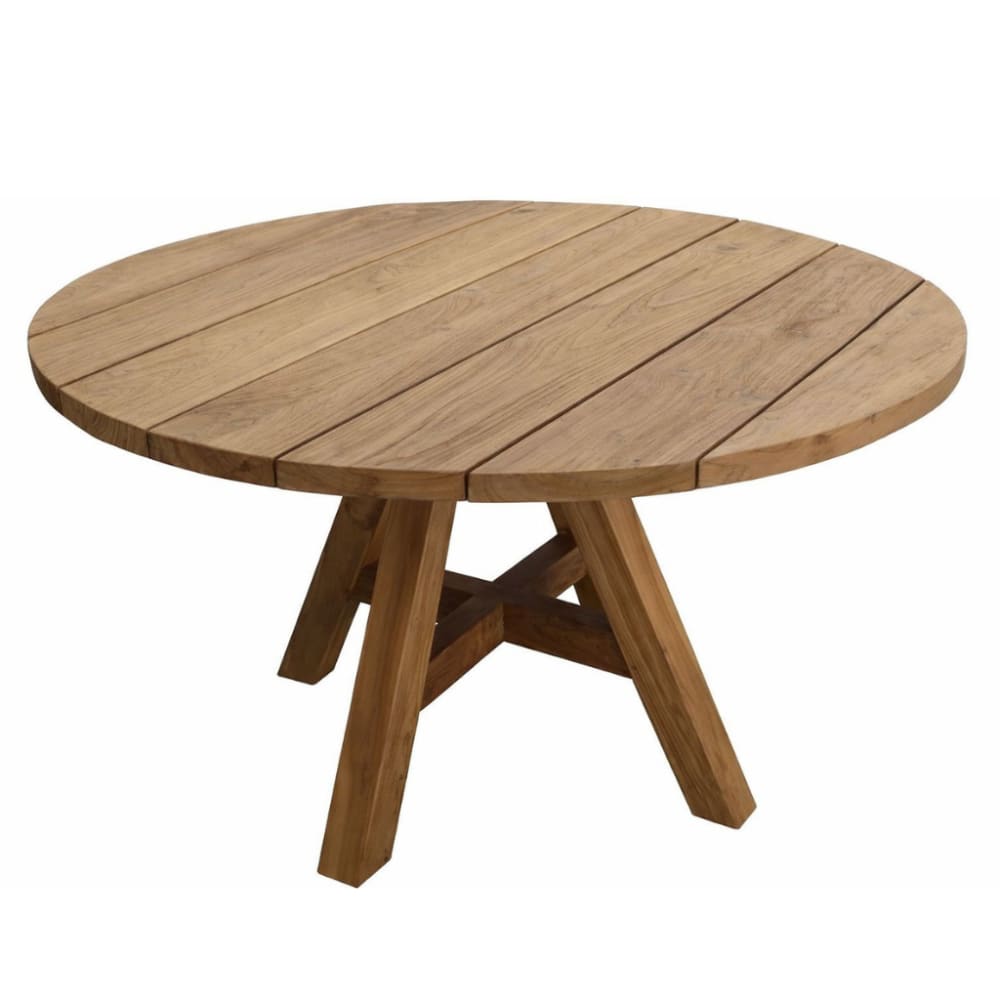 Table ronde en bois de teck