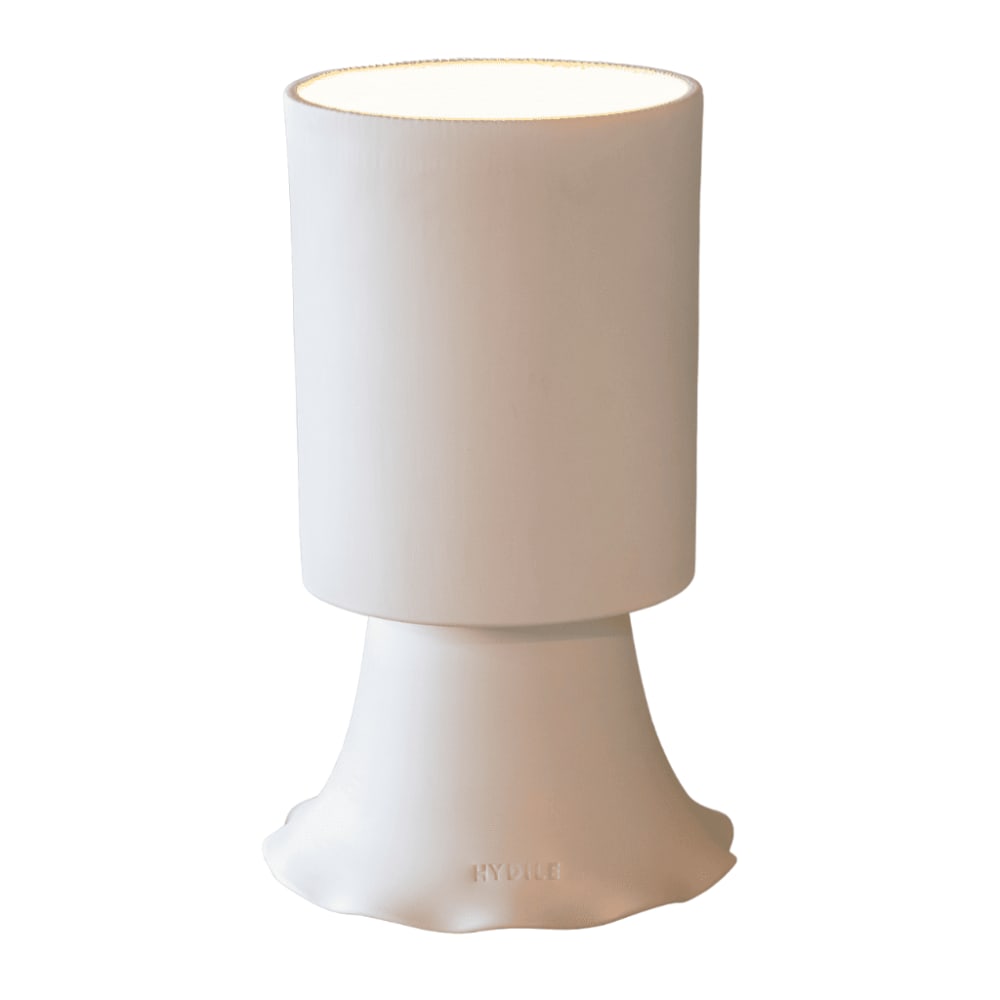 Lampe à poser en terre cuite blanche