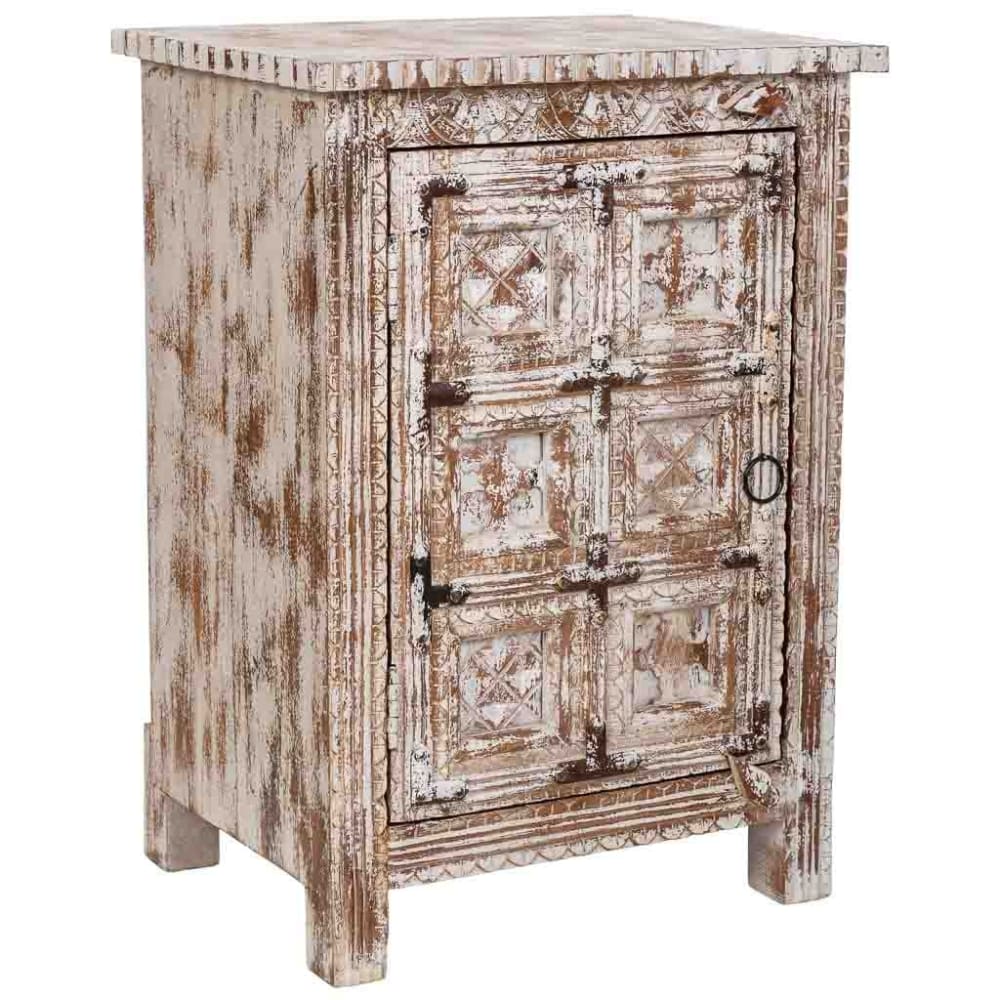 Wanderlust deco Nachttisch Holz 52x40x74h cm weiß style exotic - Holz