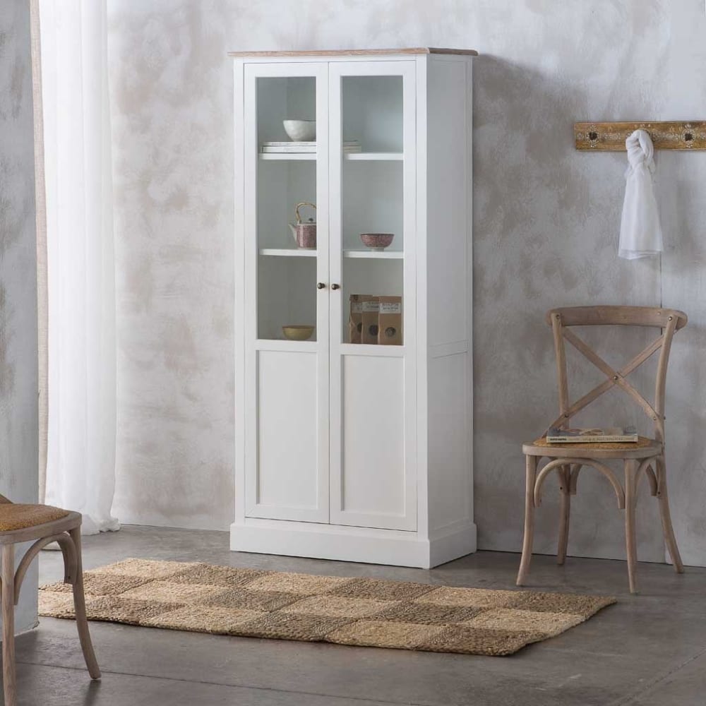Stuhl Holz mit Rattansitz 44x42x46/88h cm braun - Maisons Du