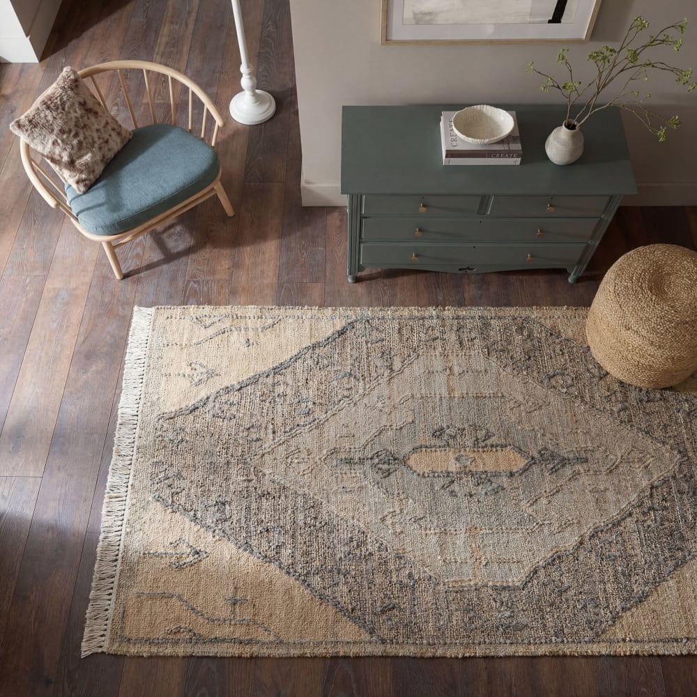 Tapis en jute et laine 140x200cm — vue 3