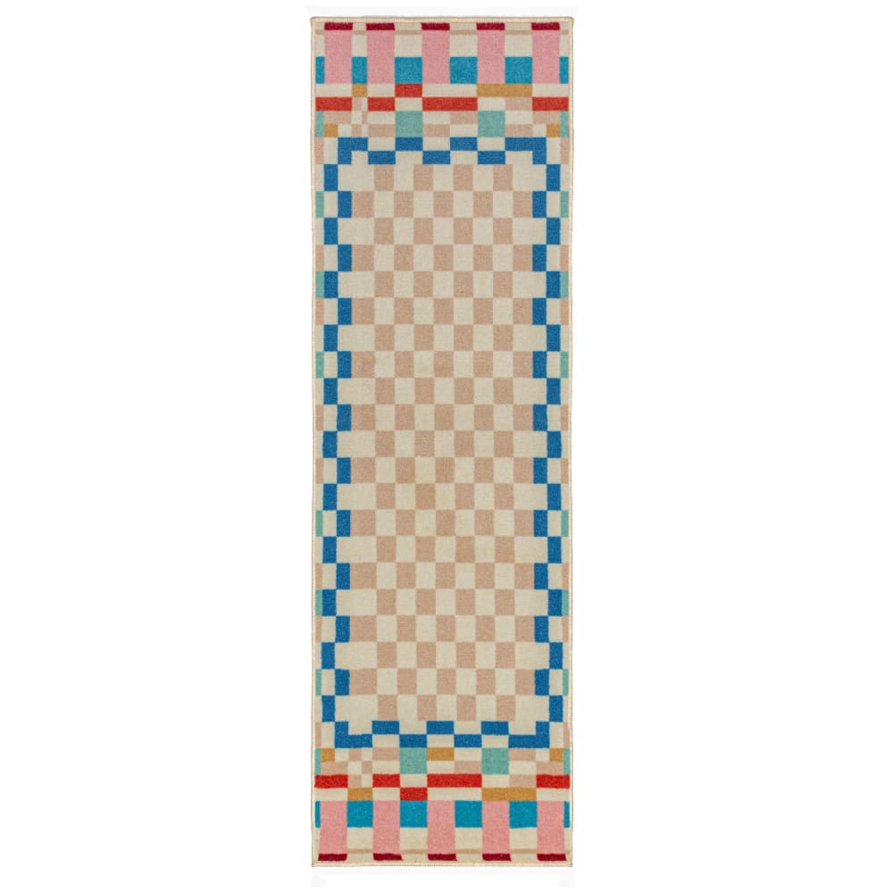 Tapis de couloir en laine multicolore 80x300cm