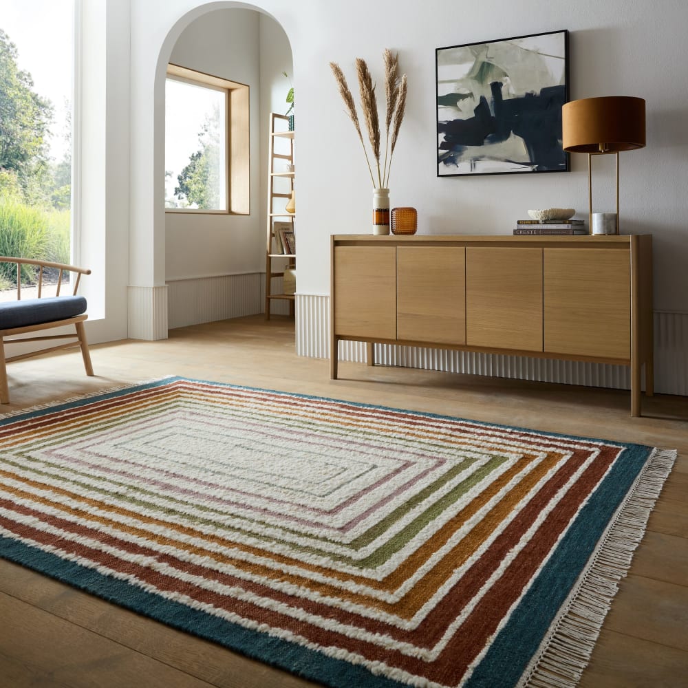 Tapis en laine multicolore 140x200cm — vue 3