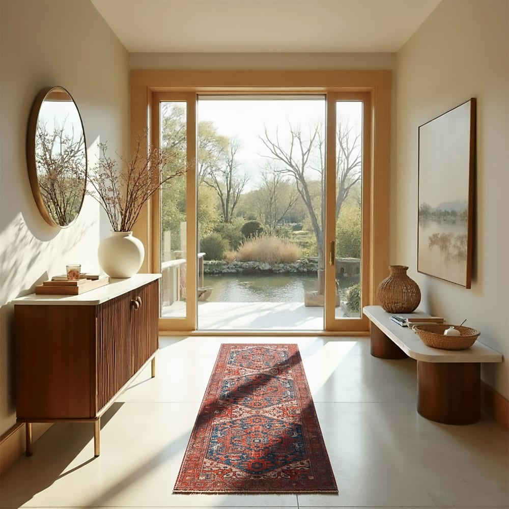 Tapis lavable de couloir rouge 75x150cm — vue 3