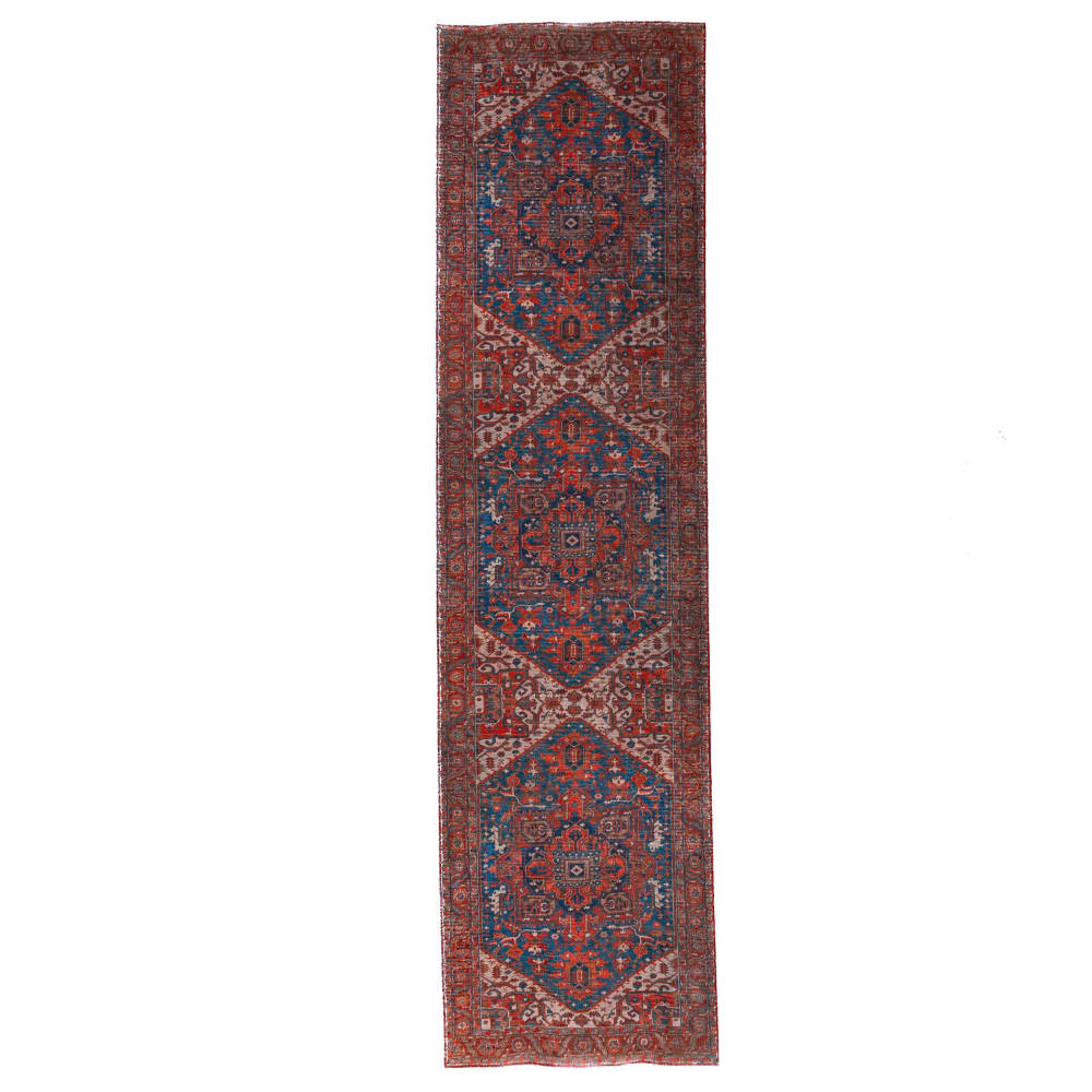 Tapis lavable de couloir rouge 75x300cm