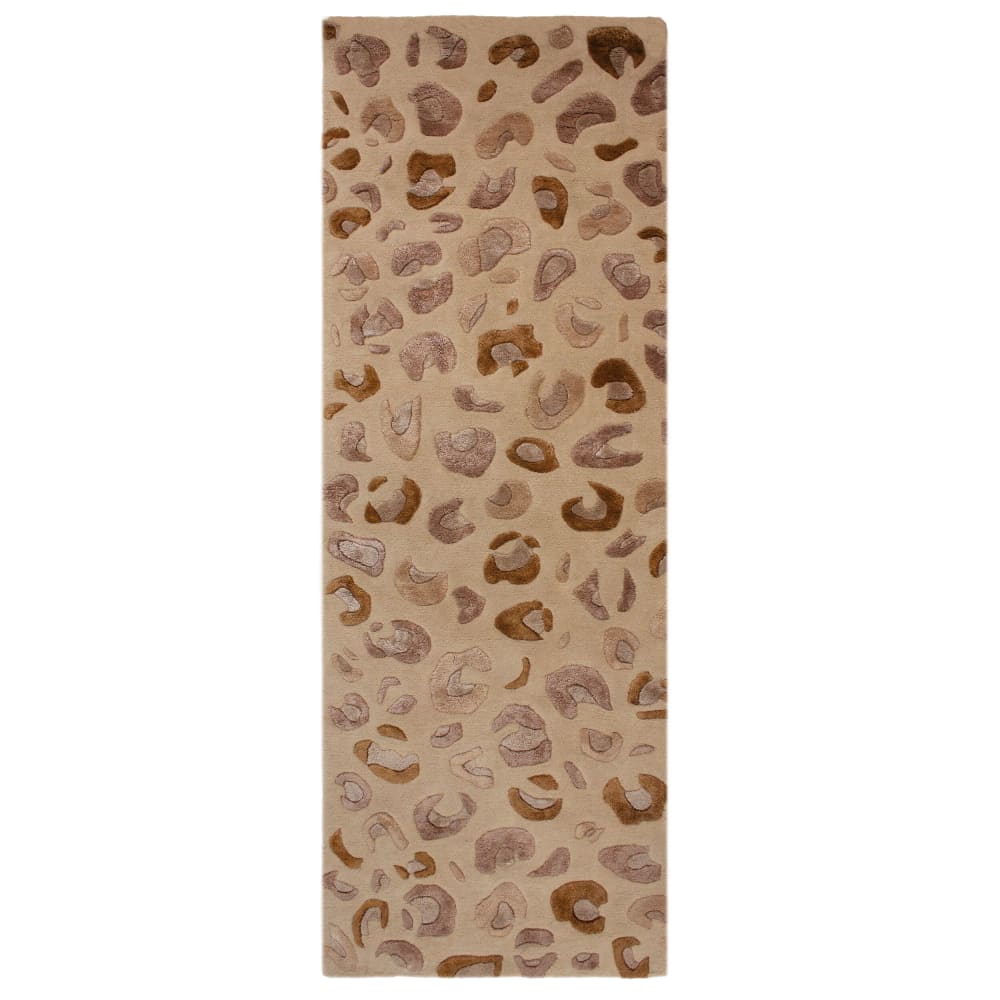 Tapis de couloir en laine beige 80x230cm