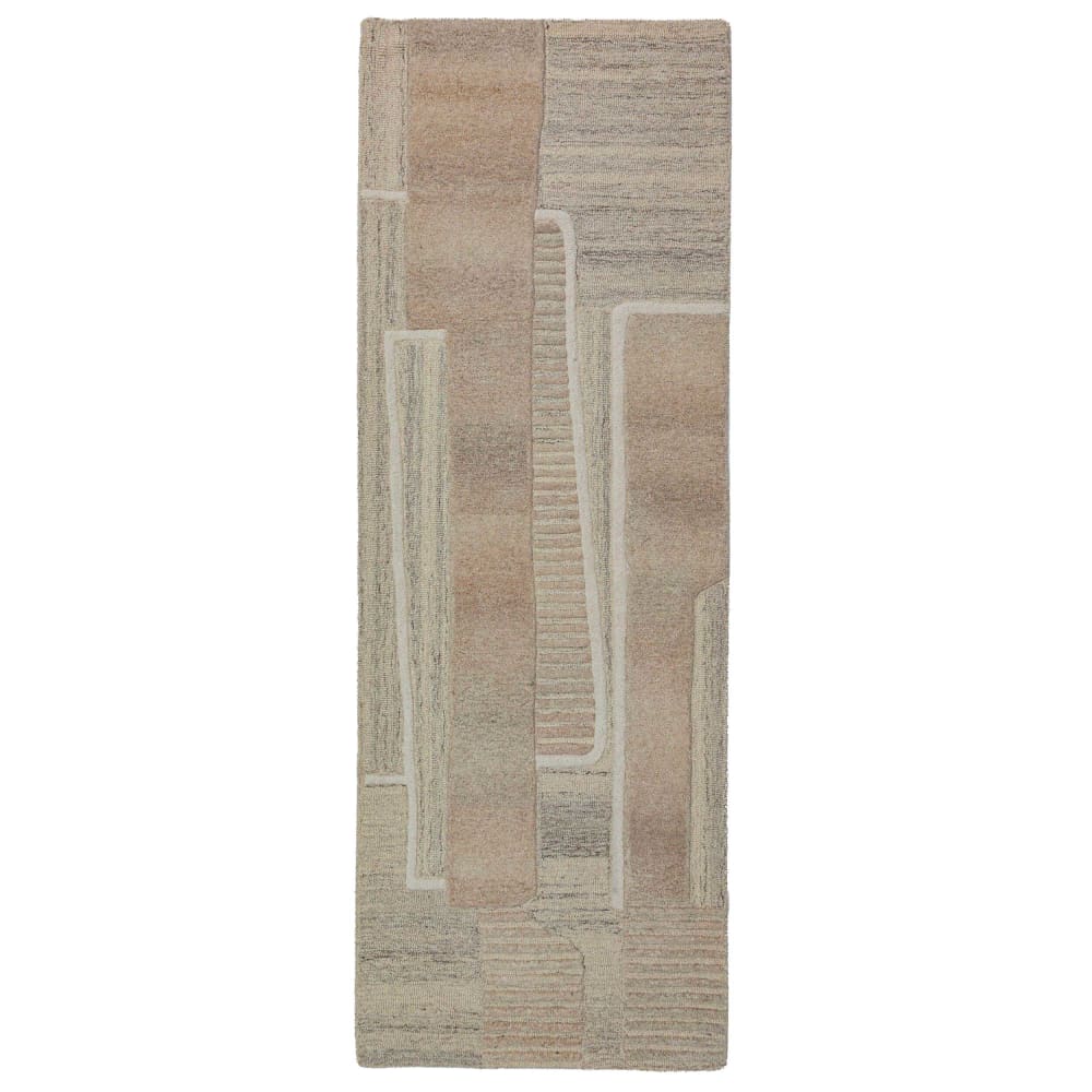 Tapis en laine de couloir beige 80x300cm