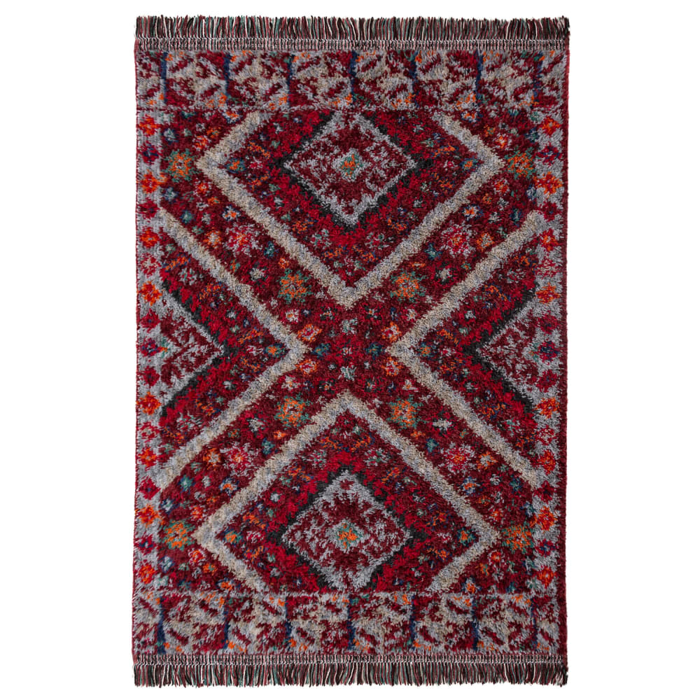 Tapis shaggy rouge 133x190cm