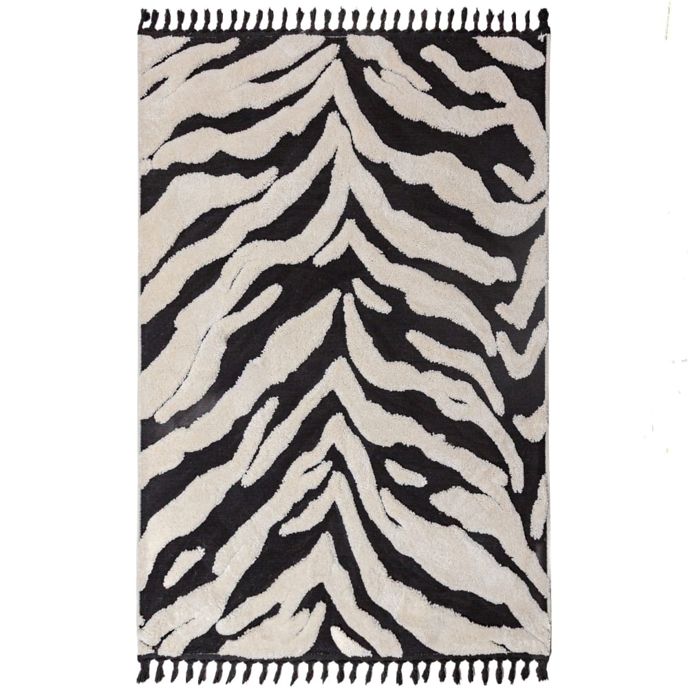 Tapis moderne blanc et noir 133x190cm