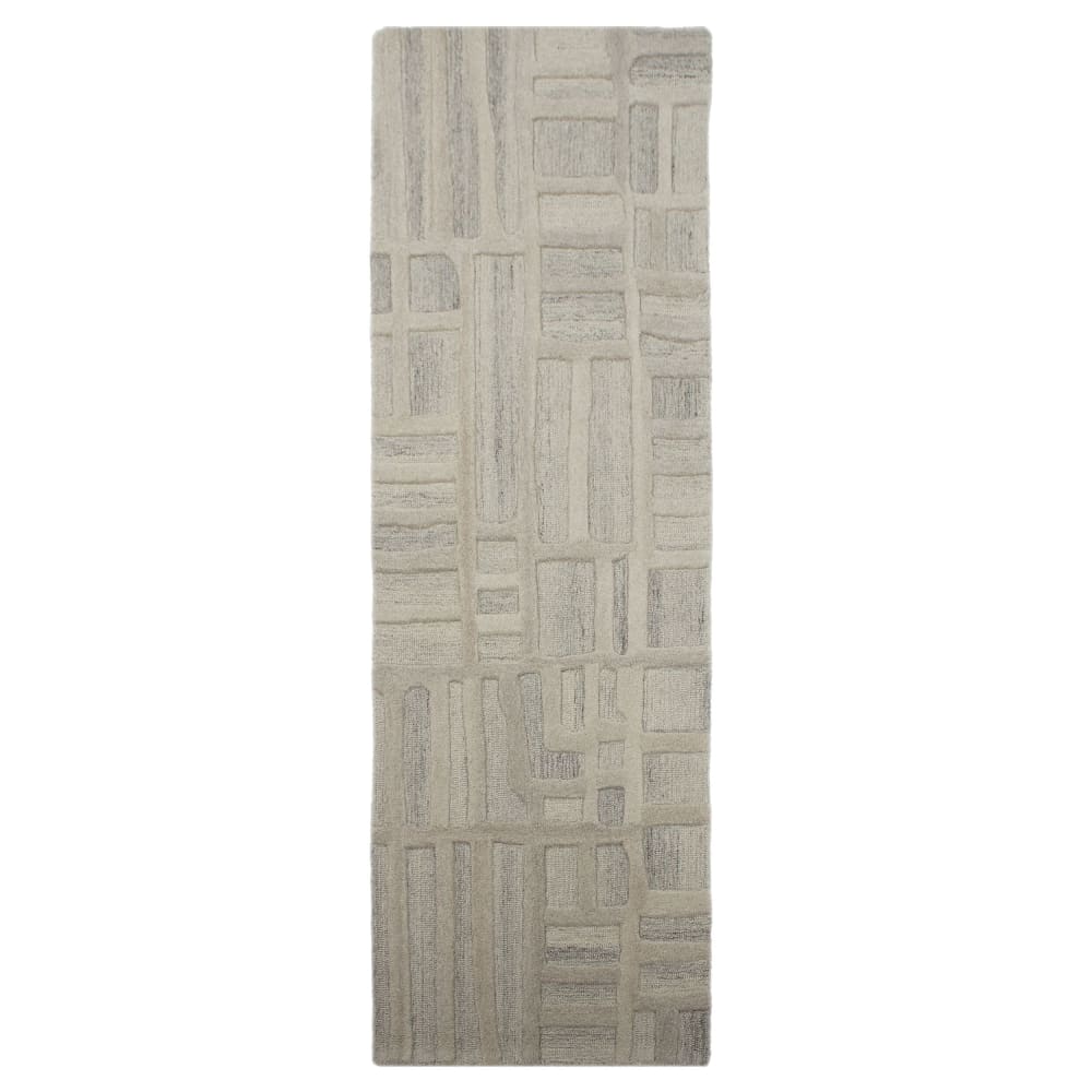 Tapis de couloir en laine beige 80x300cm