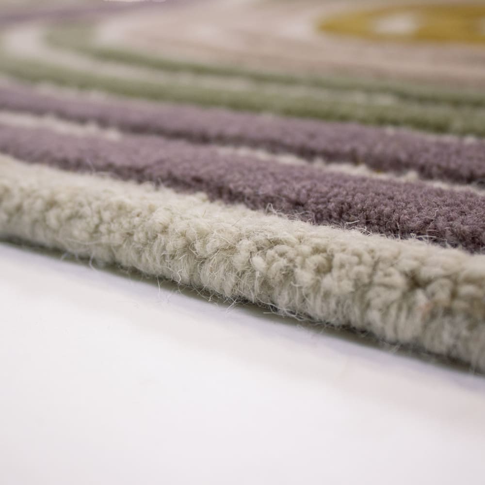 Tapis en laine verte, rose, jaune et violette 200x300cm — vue 4