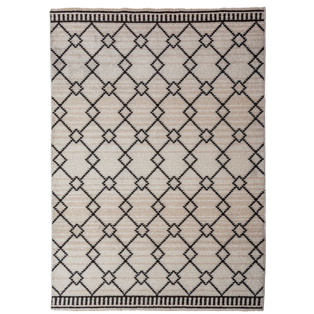Tapis moderne beige et noir 120x160cm