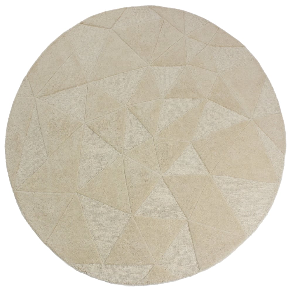 Tapis en laine rond beige 160x160cm