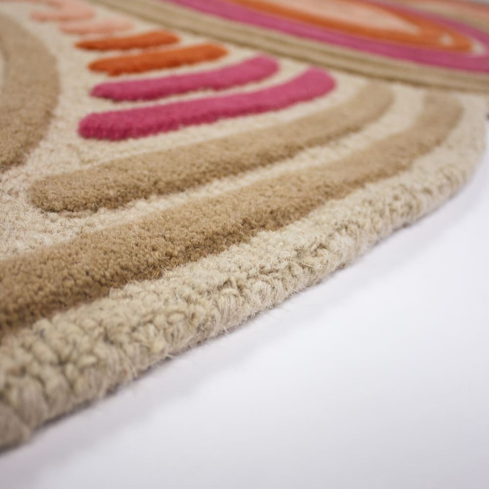 Tapis en laine rose, rouge et beige 200x300cm — vue 4