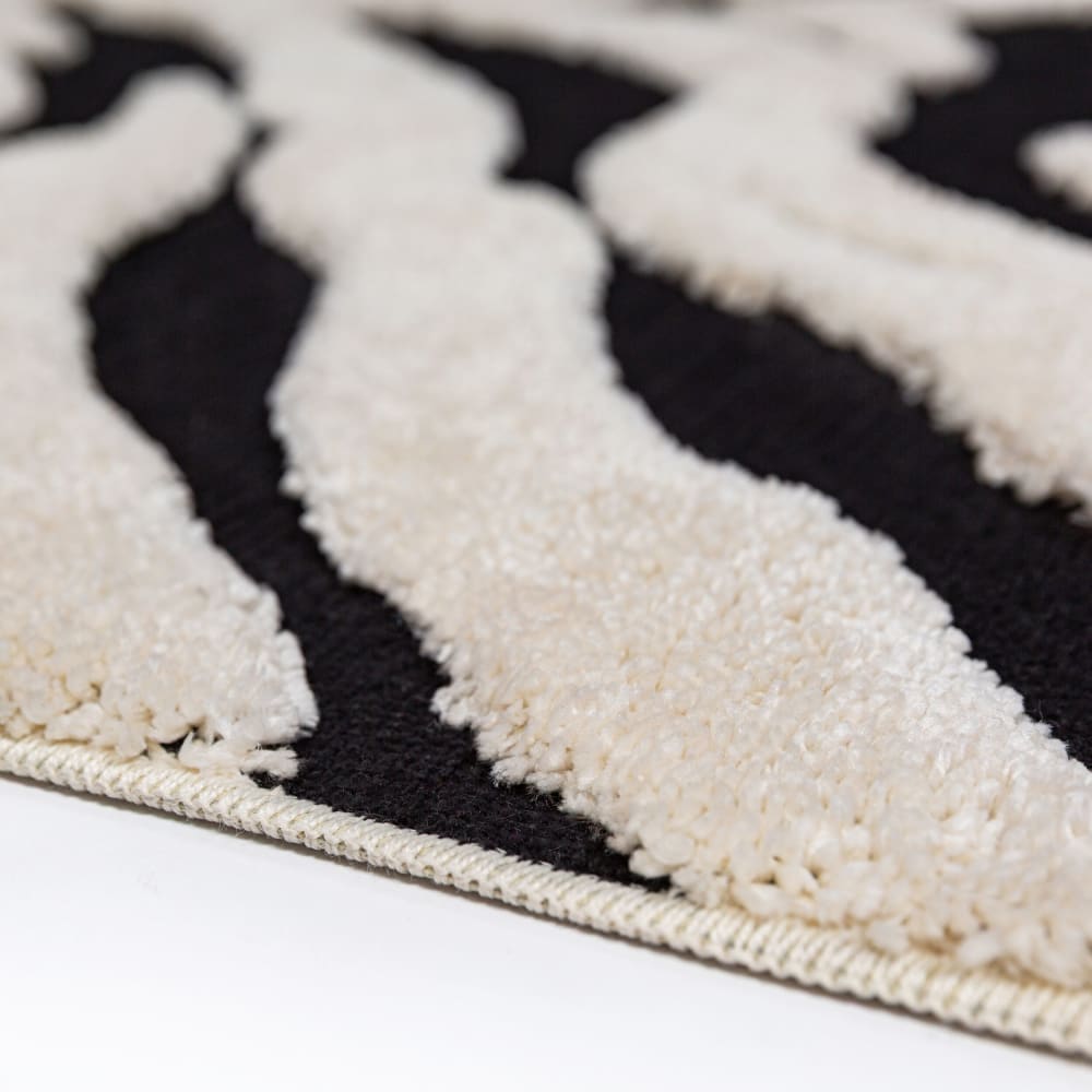 Tapis moderne blanc et noir 160x230cm — vue 4