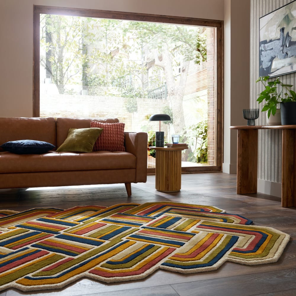Tapis en laine rouge, vert, bleue et beige 160x230cm — vue 3