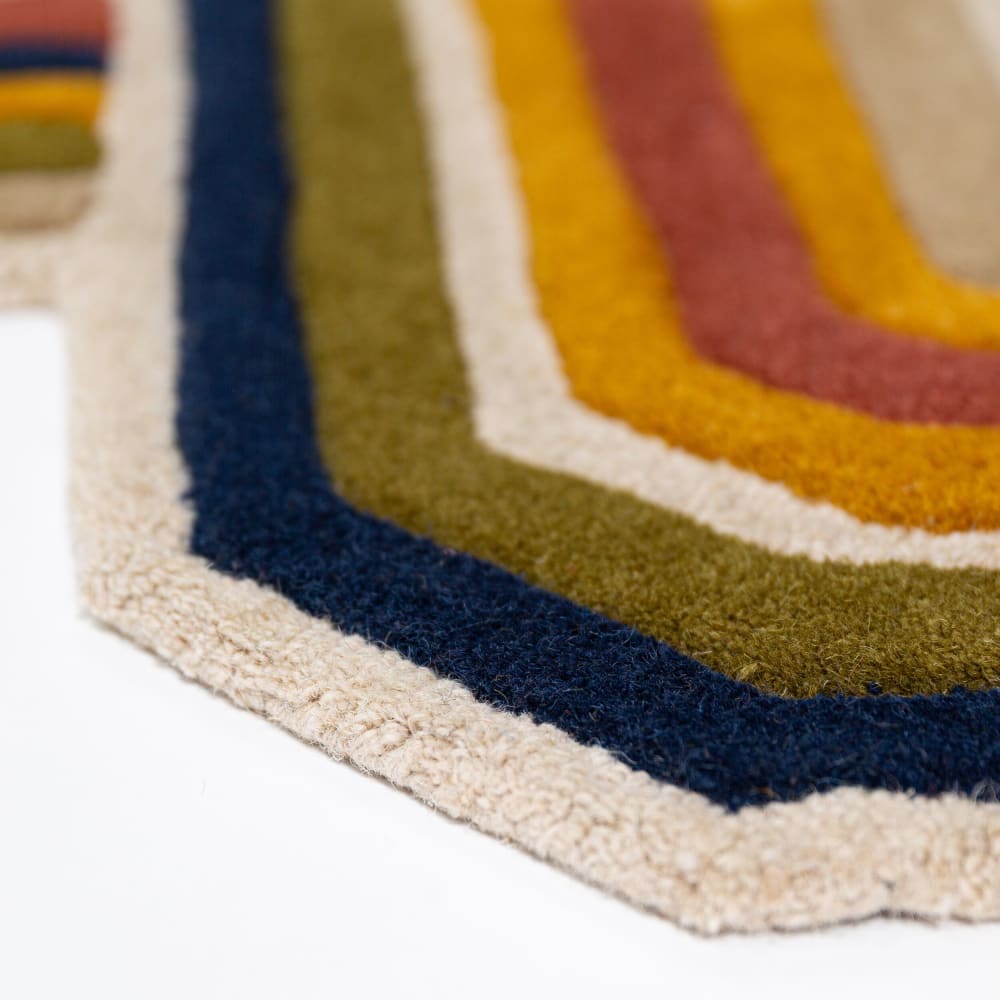 Tapis en laine rouge, vert, bleue et beige 160x230cm — vue 4