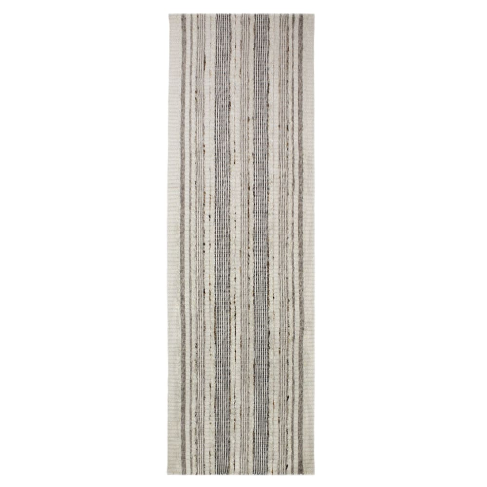 Tapis de couloir en laine beige 80x300cm