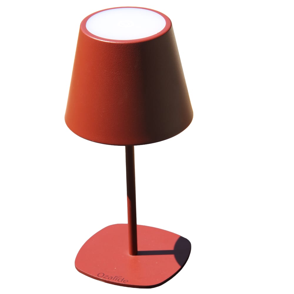Lampe de table sans fil en métal   4 en 1   rouge brique