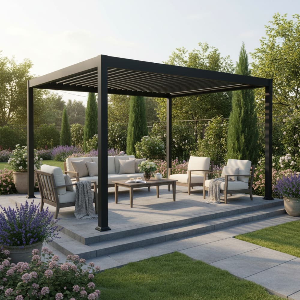 Pergola bioclimatique 3 x 4m  anthracite