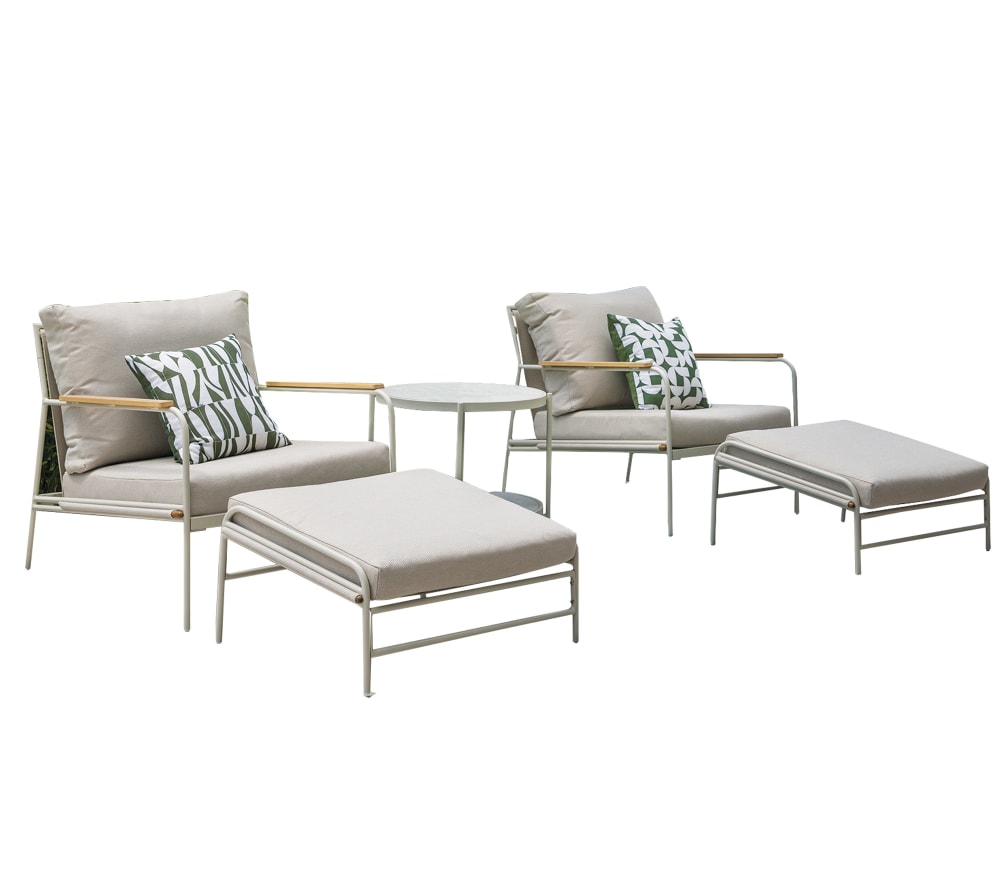 Salon de jardin 2 places en acier  lin