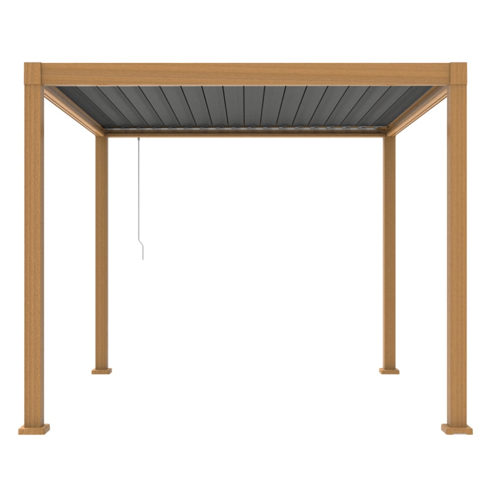 Pergola bioclimatique 3x3m  effet bois