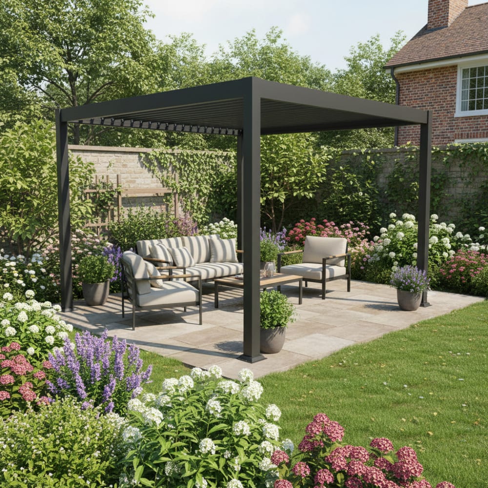 Pergola bioclimatique 3x3m  anthracite