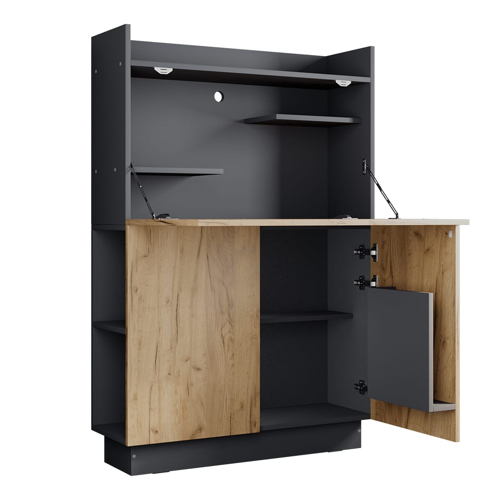 Secrétaire bureau anthracite 85x118,9