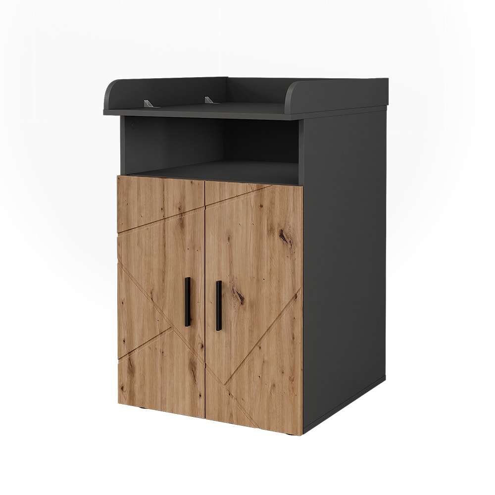 Vicco Wickelkommode mit Wickelaufsatz Anthrazit/Goldkraft Eiche 60x97cm style modern GRAU SPANPLATTE Baby