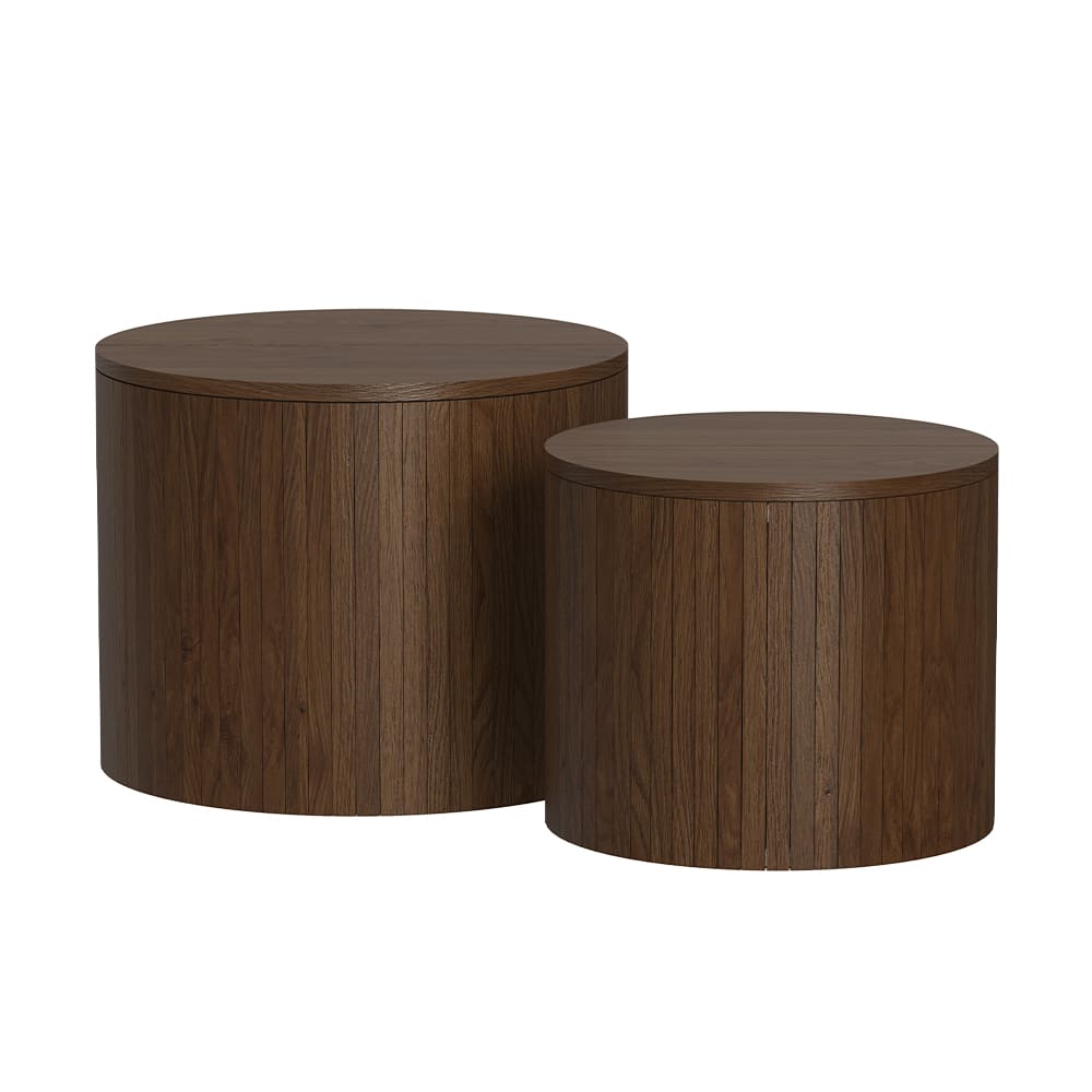 Ensemble de tables basses lot de 2 noyer 48x38 cm Ensemble de tables basses lot de 2 noyer 48x38 cm
