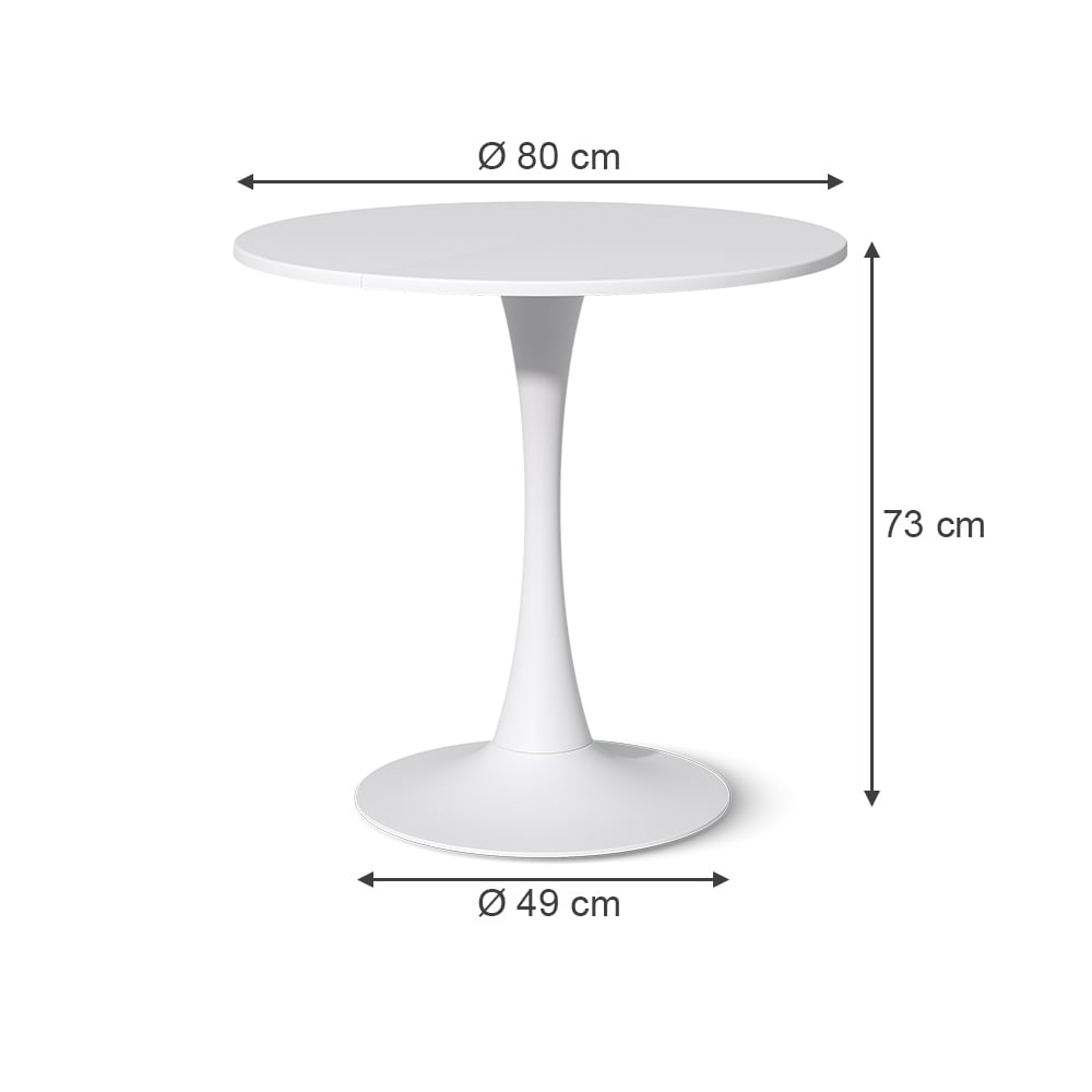 Esstisch  Weiß 80x74cm - Maisons Du Monde