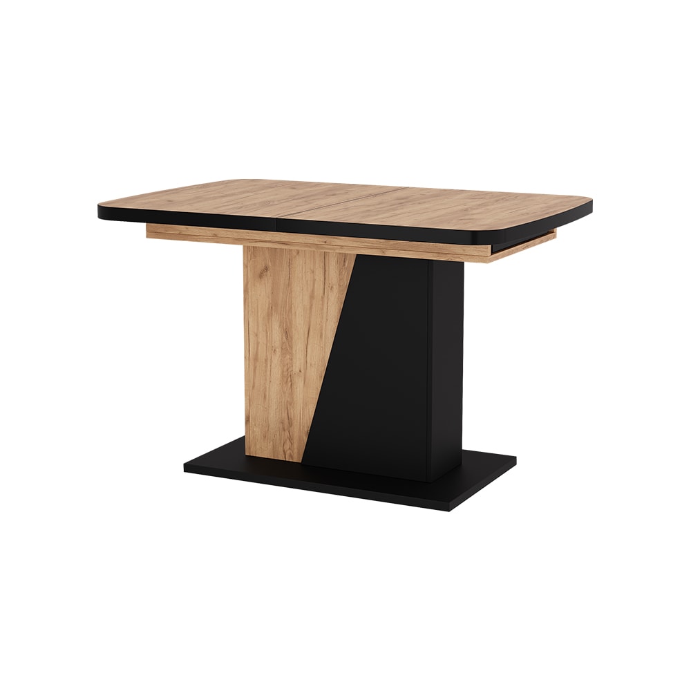 Table à manger extensible Noire/Chêne doré 120x77,3 cm