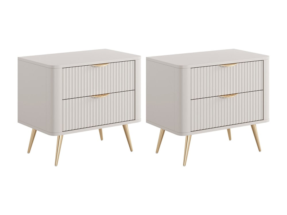 Lot de 2 tables de chevet mdf beige