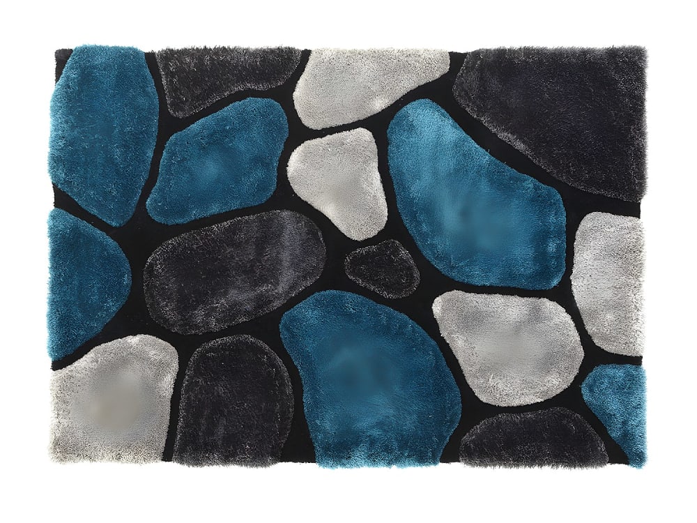 Tapis de salon polyester bleu turquoise 140x200 cm
