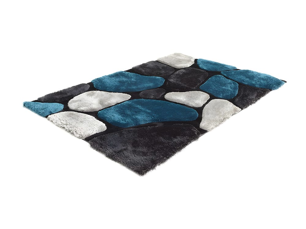 Tapis de salon polyester bleu turquoise 140x200 cm — vue 3