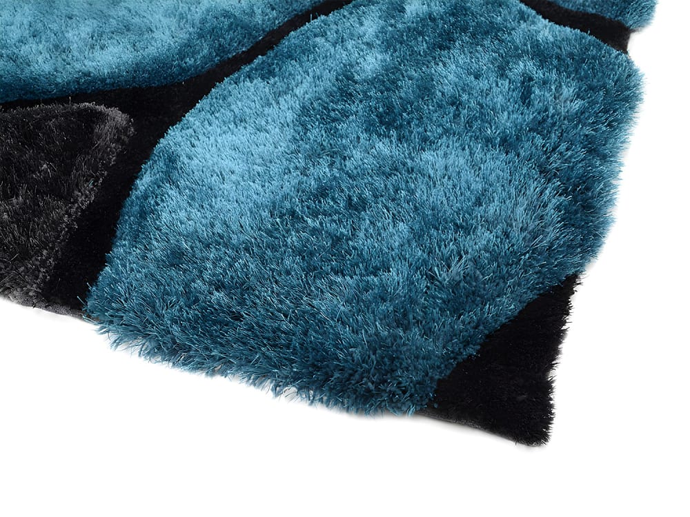 Tapis de salon polyester bleu turquoise 140x200 cm — vue 4
