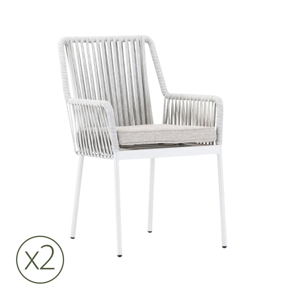 Lot 2 chaises jardin - corde