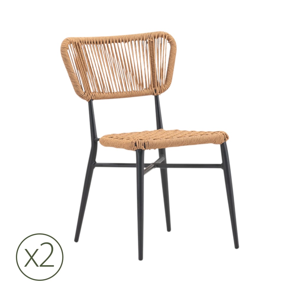 Lot 2 chaises jardin - corde