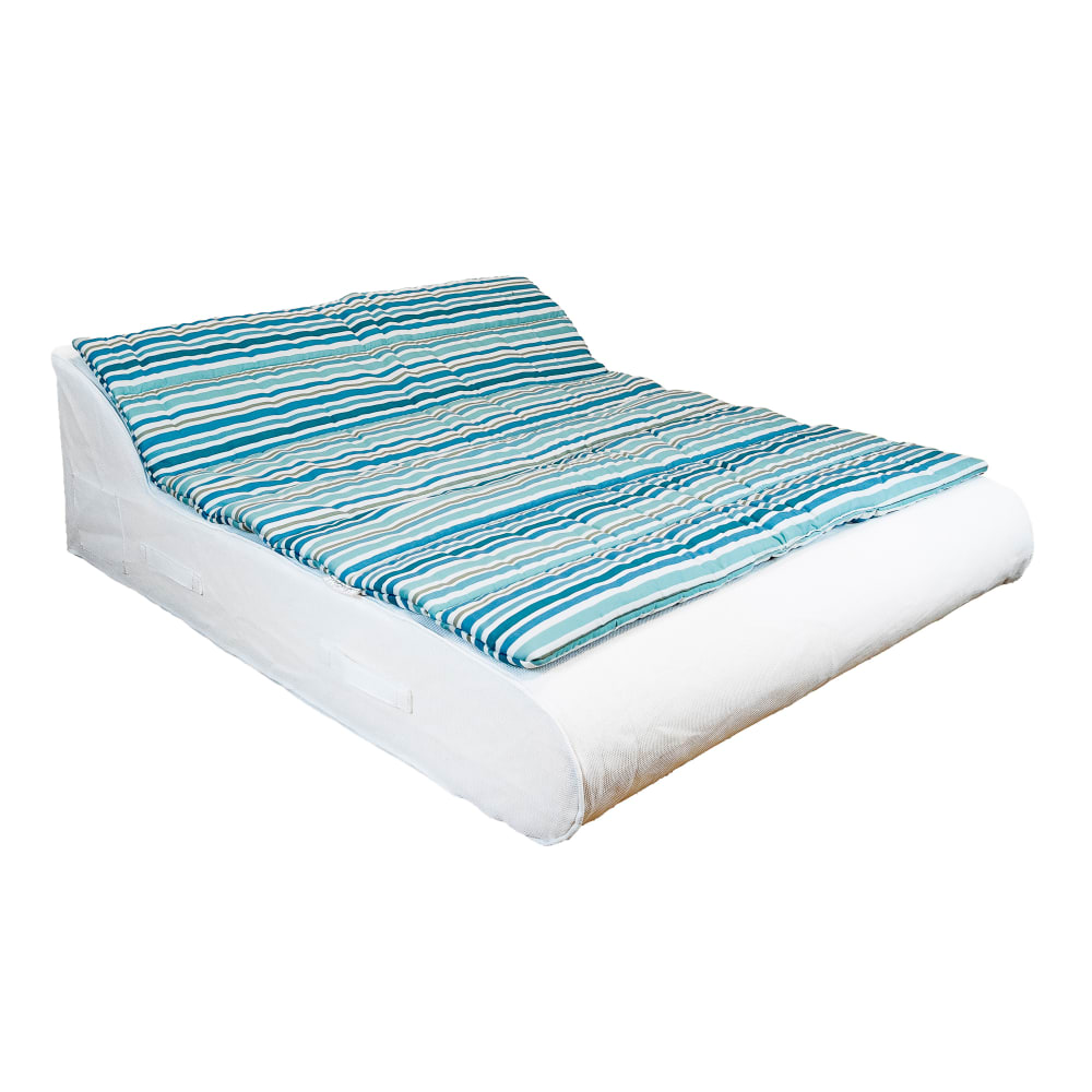 Surmatelas pour bain de soleil 2 places - Rayures bleues