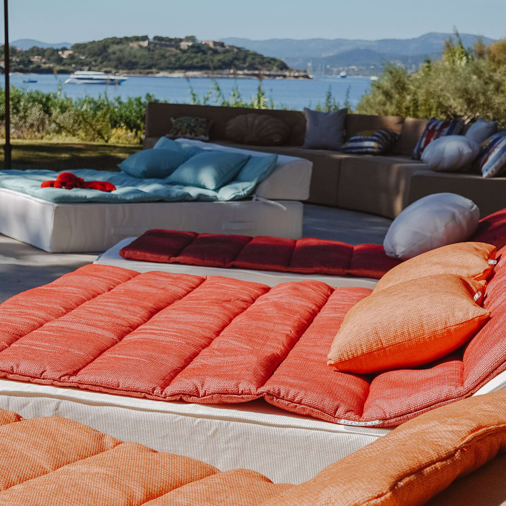 Surmatelas pour bain de soleil 2 places - Rouge