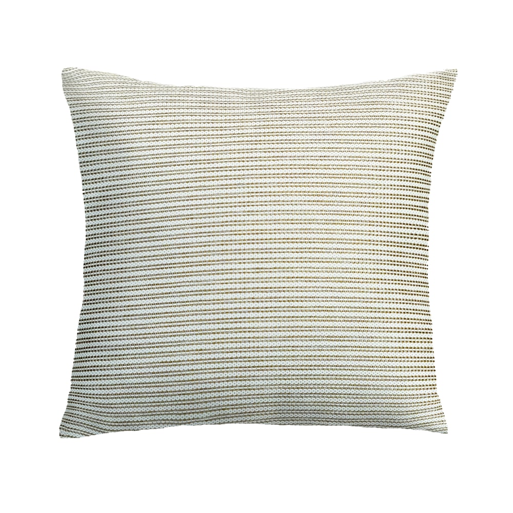 Coussin extérieur blanc rayé beige
