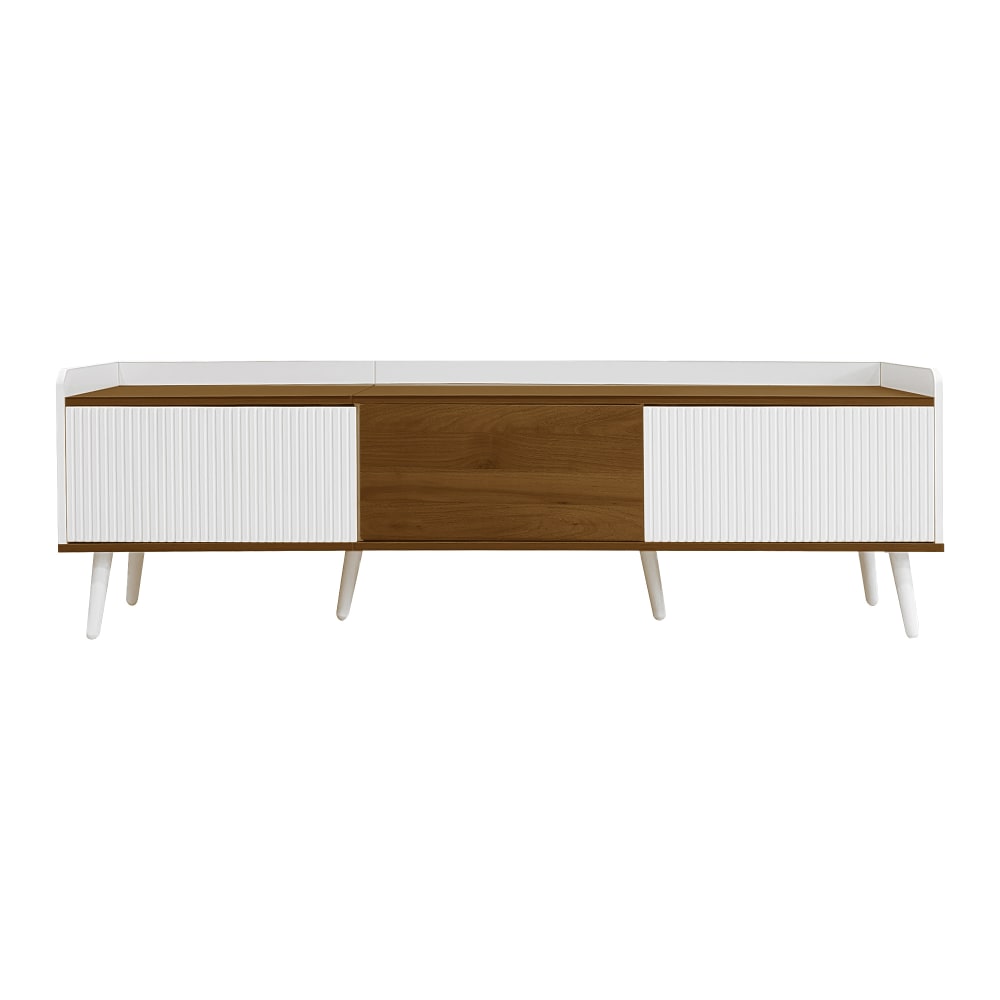 meuble tv 3 portes et - naturel blanc
