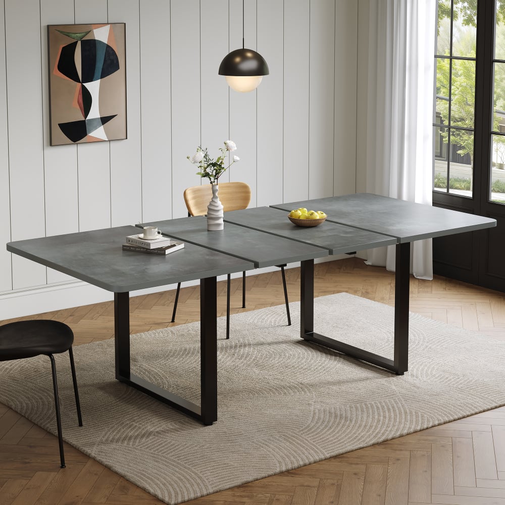Ausziehbarer Tisch mit 3 Stufen, 140/180/220x80 cm, Metallbeine,