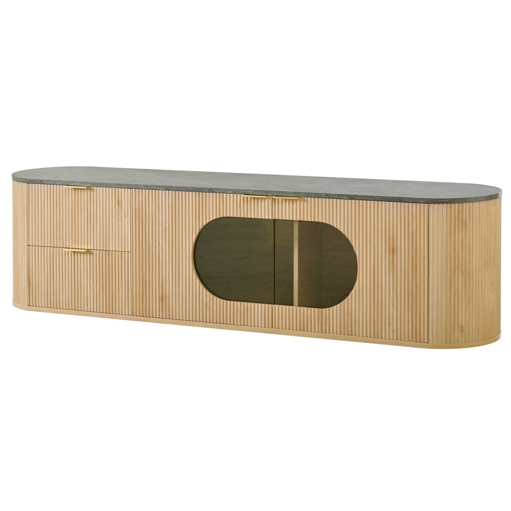 Meuble tv portes 3d vitrine