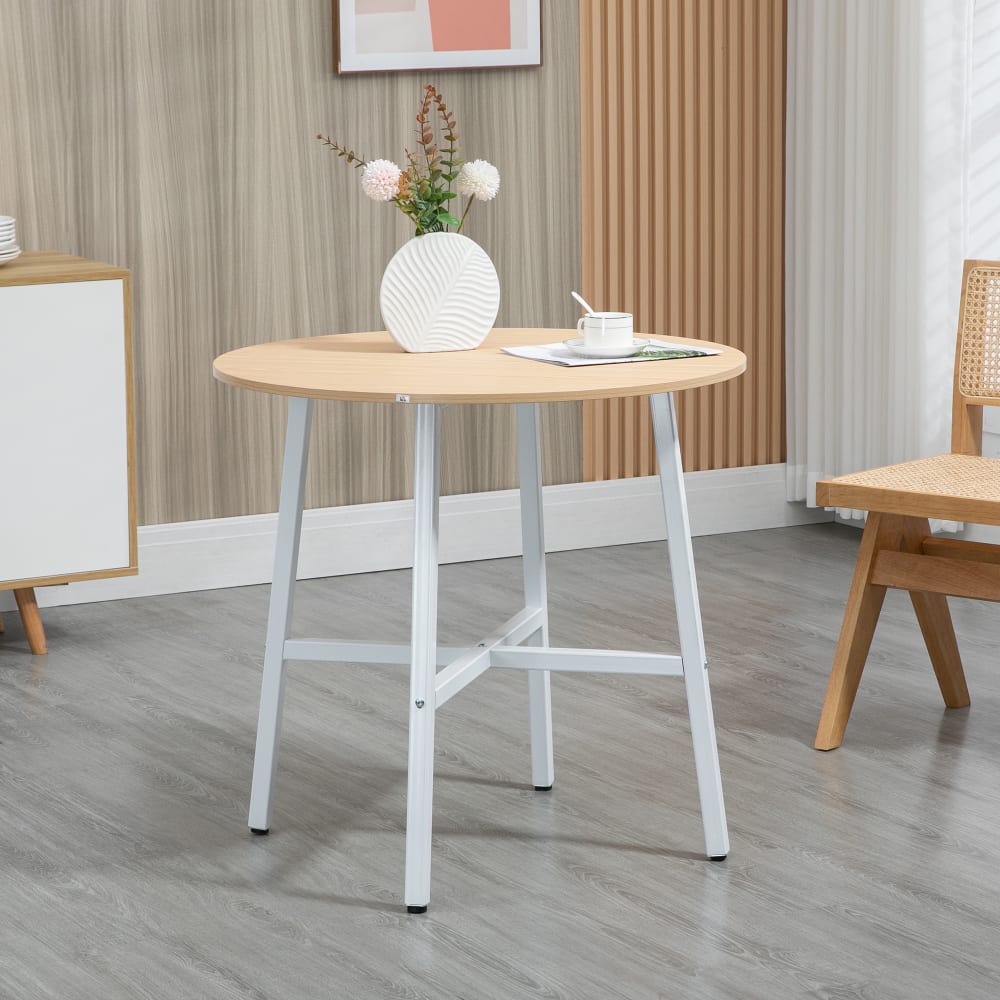 Esstisch für 4 Personen Metall & Holzwerkstoff Ø80x76 cm Natur -